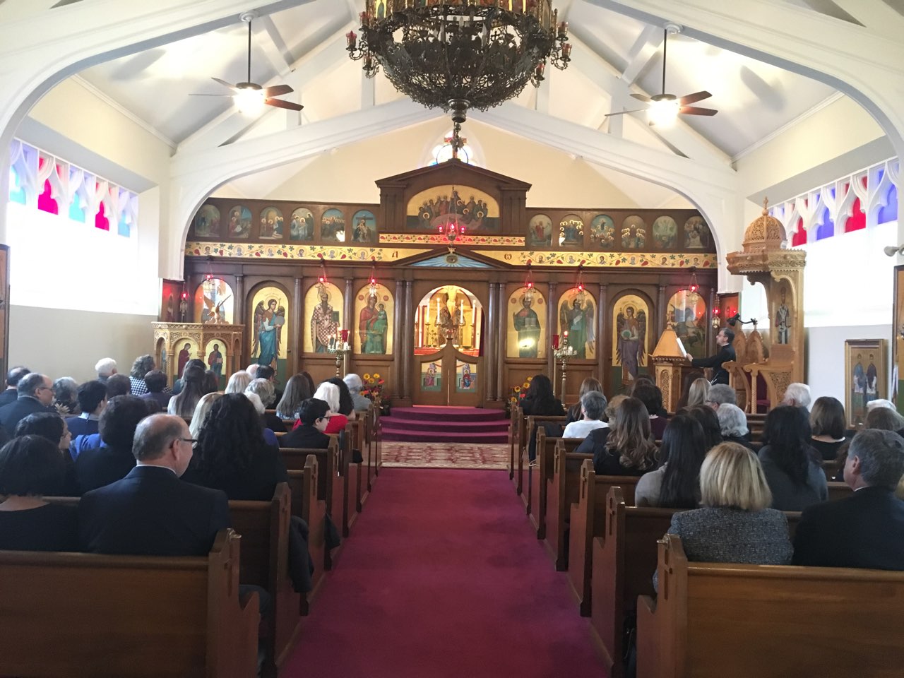 St. Basil, Troy, NY parishioners worshipping together. 